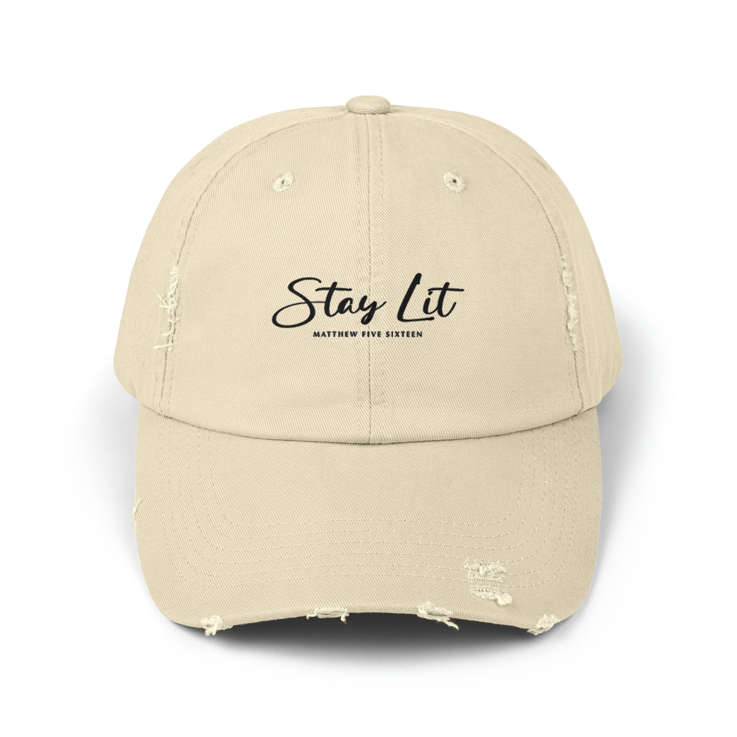 Stay Lit Unisex Distressed Cap