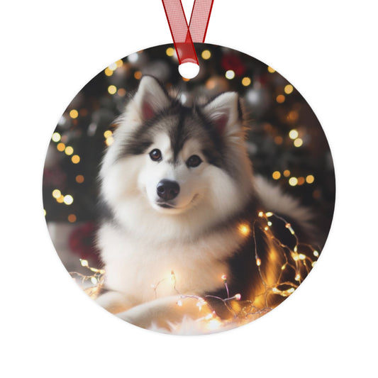 Pomsky Metal Ornaments