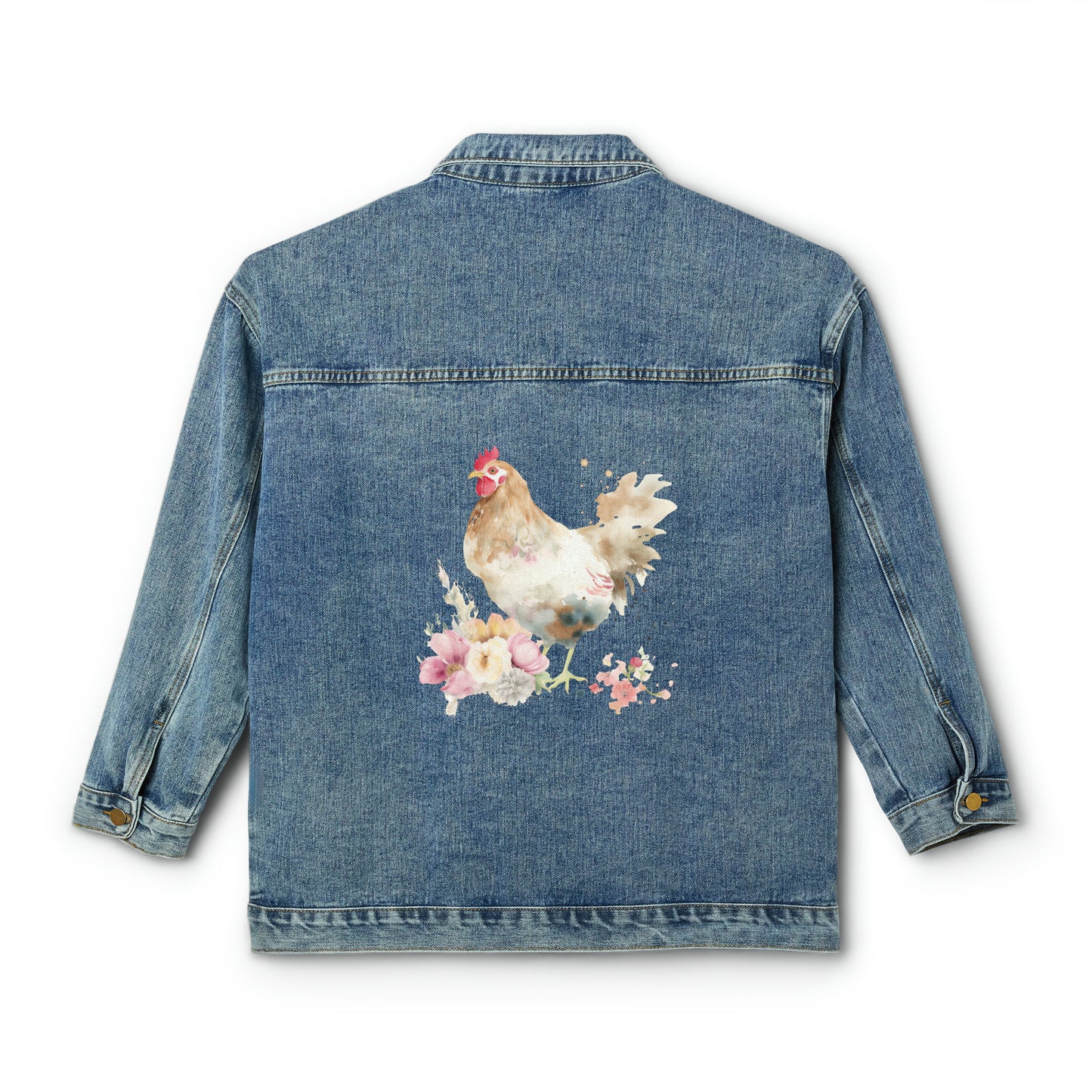 Watercolor Chicken Women's Denim Jacket