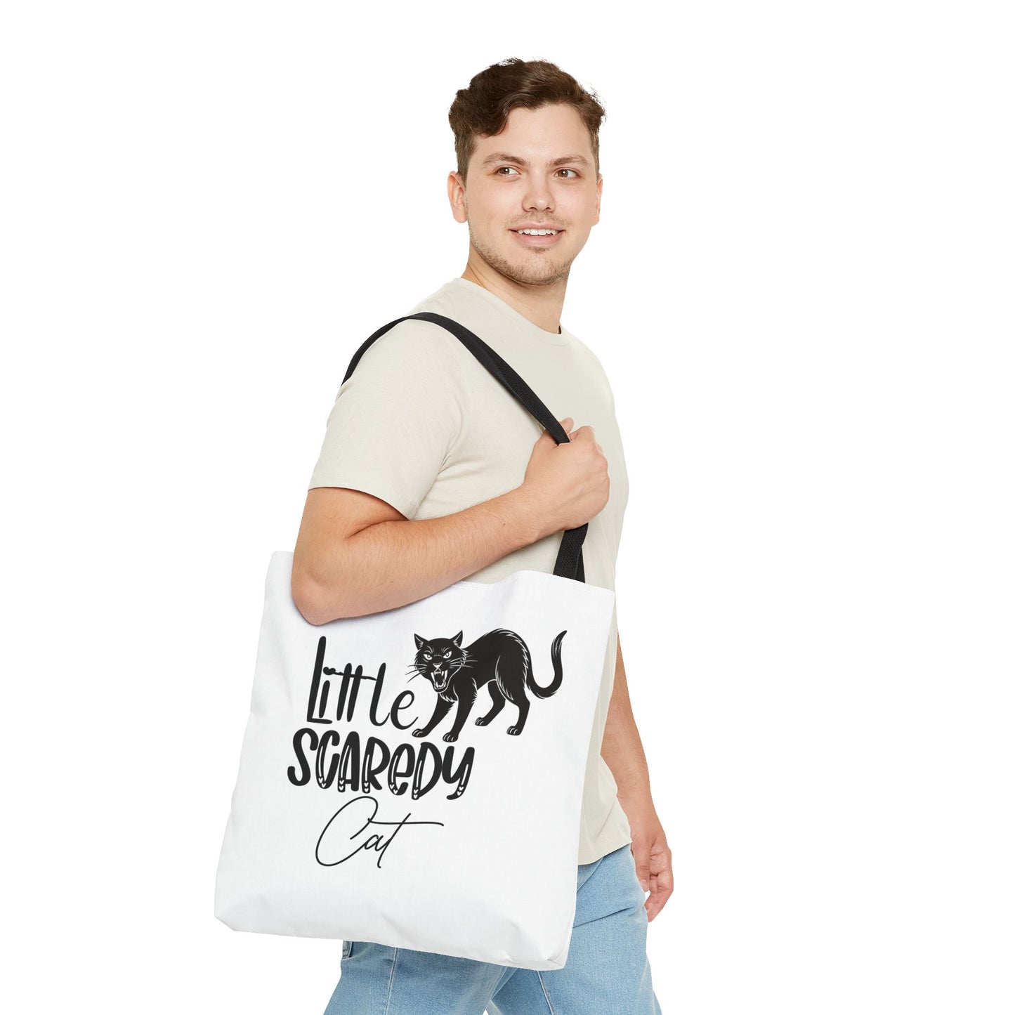 Scaredy Cat Tote Bag - Purrfect for Cat Lovers, Cute Gift for Halloween, Daily Use, Eco-Friendly, Pet Accessory, Funny Cat Humor