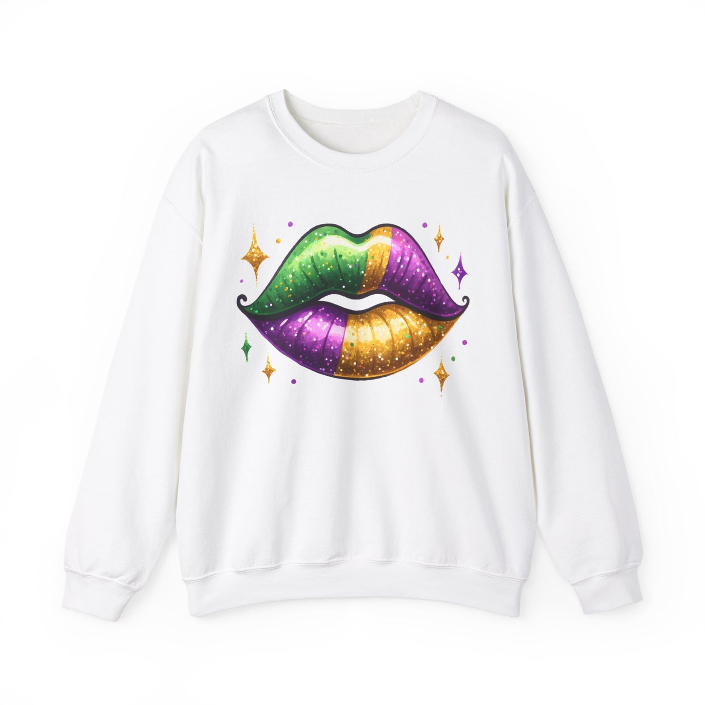 Mardi Gras Kiss Unisex Heavy Blend™ Crewneck Sweatshirt
