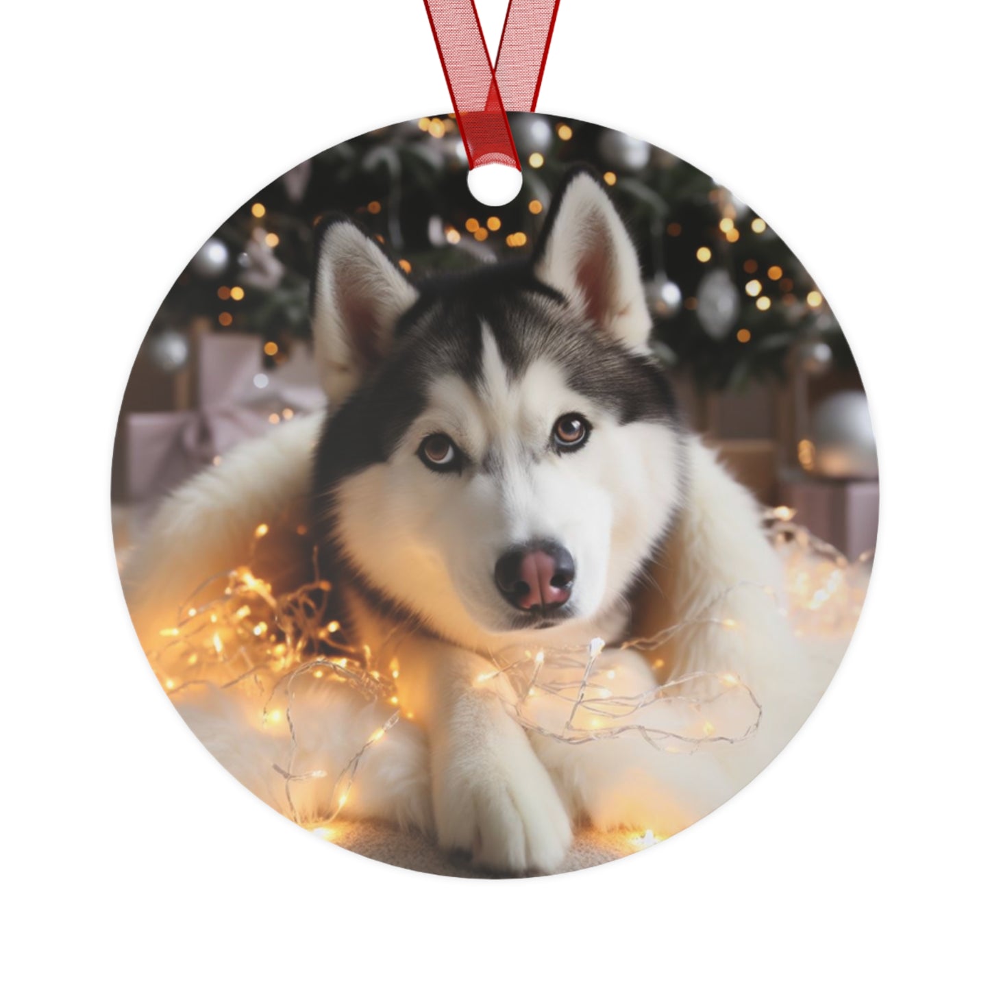 Husky #2 Metal Ornaments