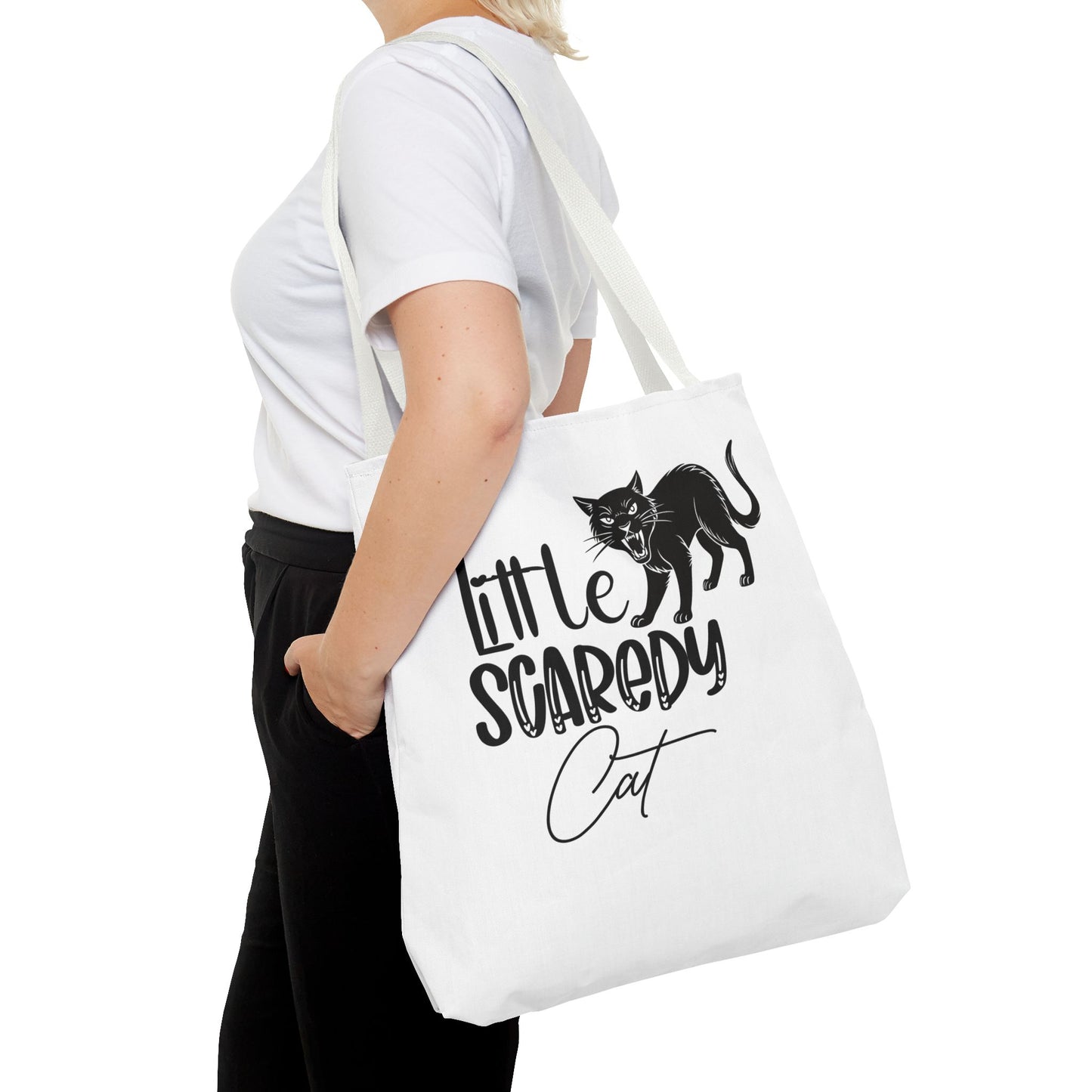 Scaredy Cat Tote Bag - Purrfect for Cat Lovers, Cute Gift for Halloween, Daily Use, Eco-Friendly, Pet Accessory, Funny Cat Humor