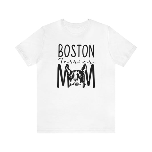 Boston Terrier Mom Unisex Jersey Short Sleeve Tee
