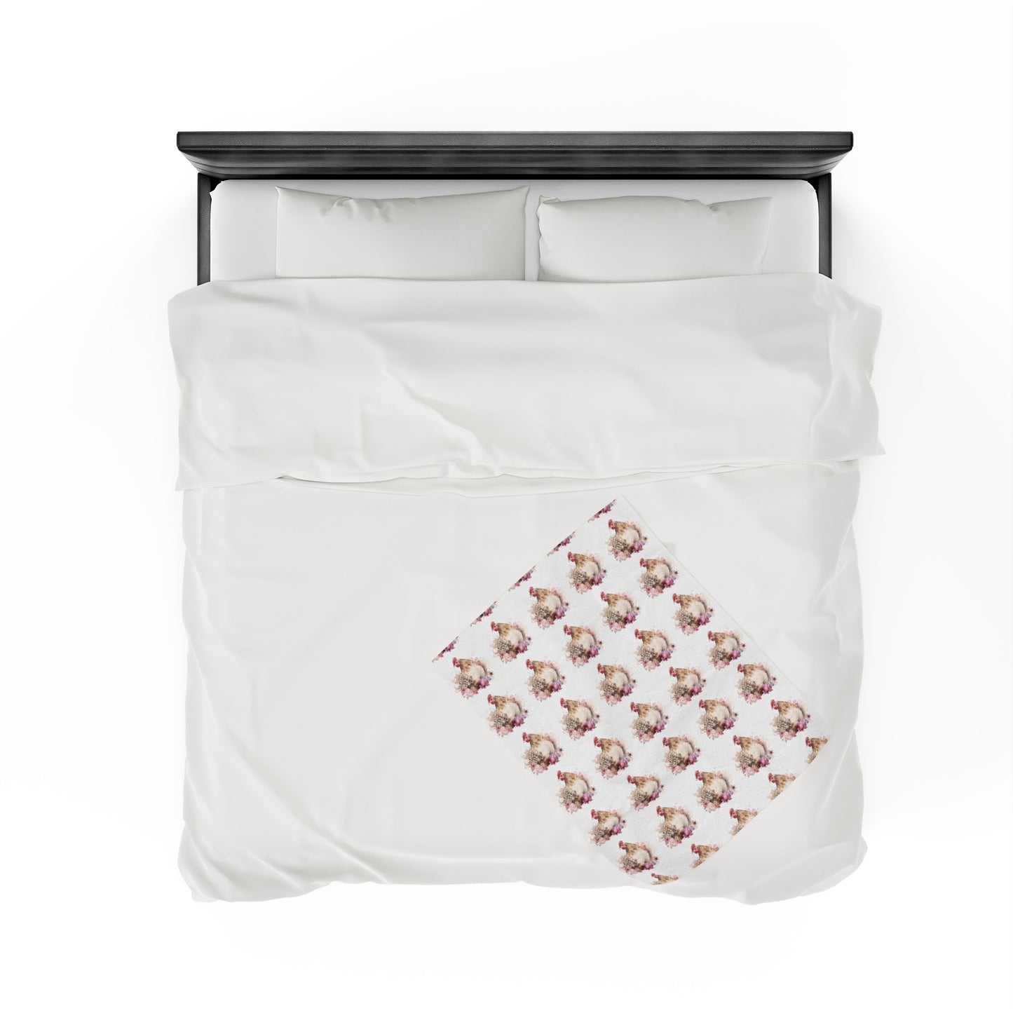 Velveteen Plush Chicken Watercolor Blanket