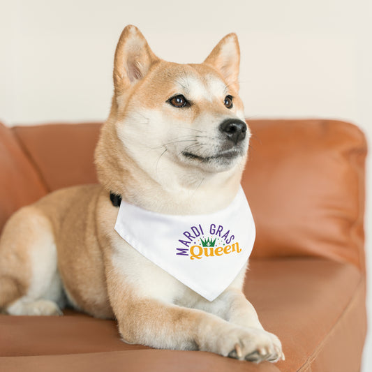 Mardi Gras Queen Pet Bandana Collar