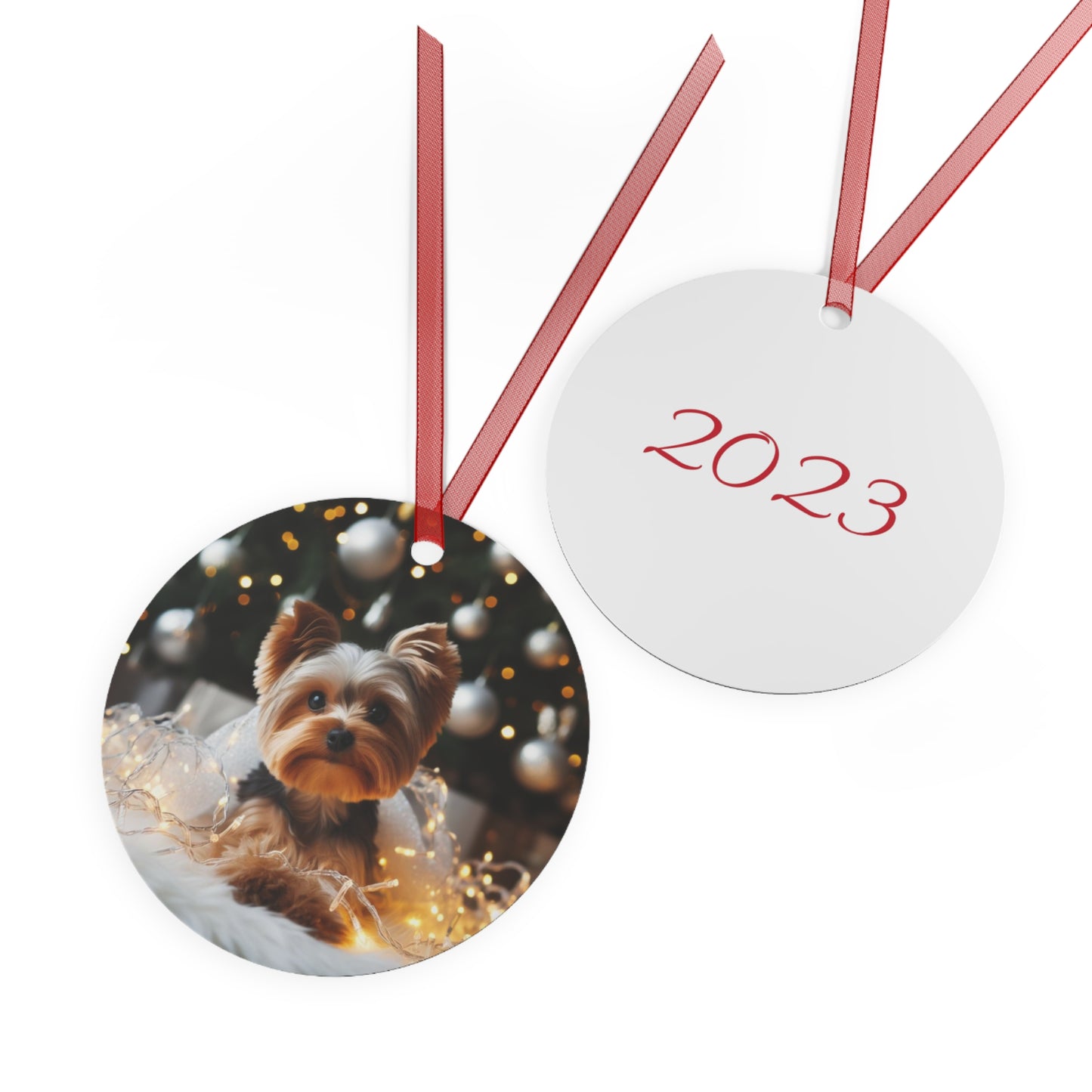 Yorkie Metal Ornaments