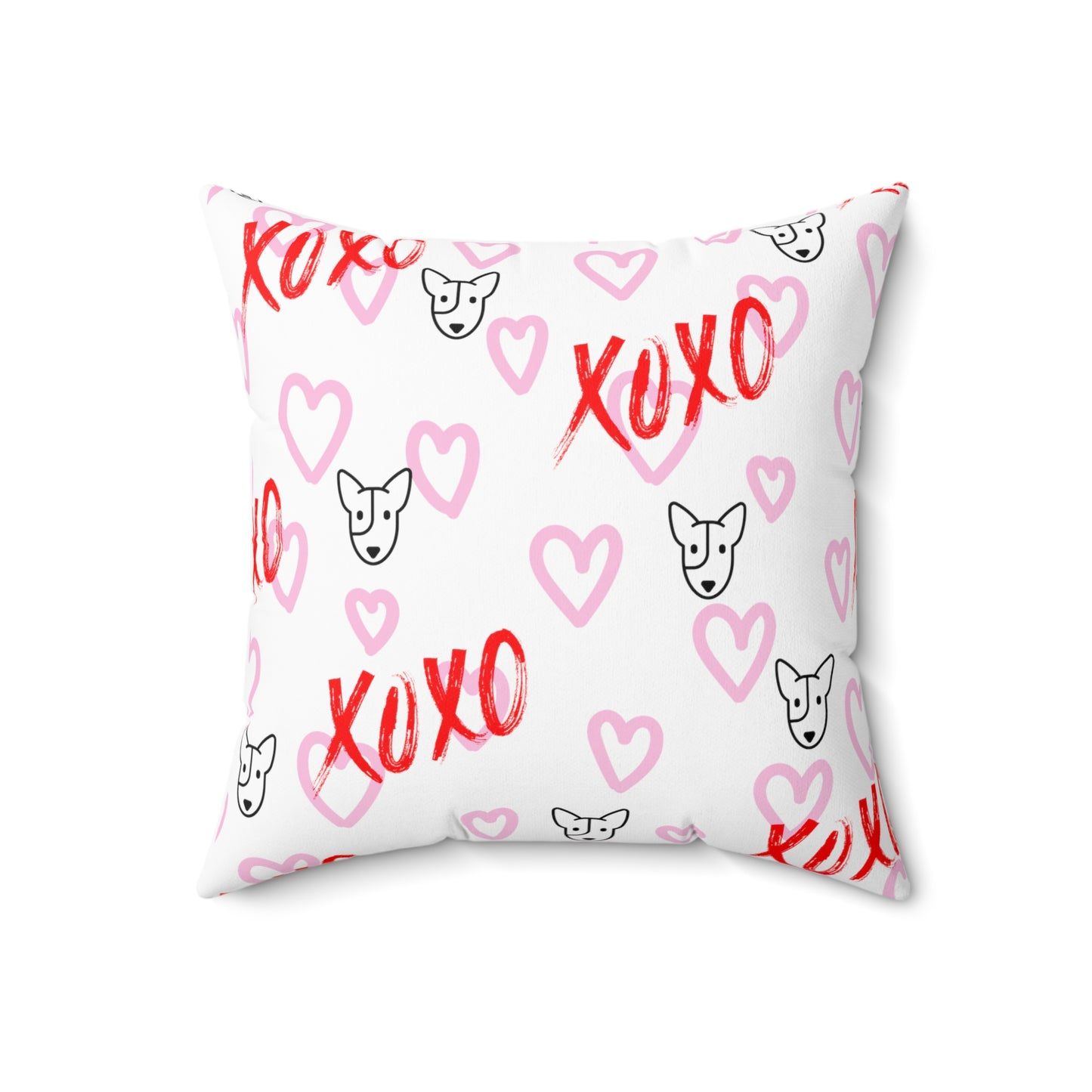 Bull Terrier XOXO Spun Polyester Square Pillow