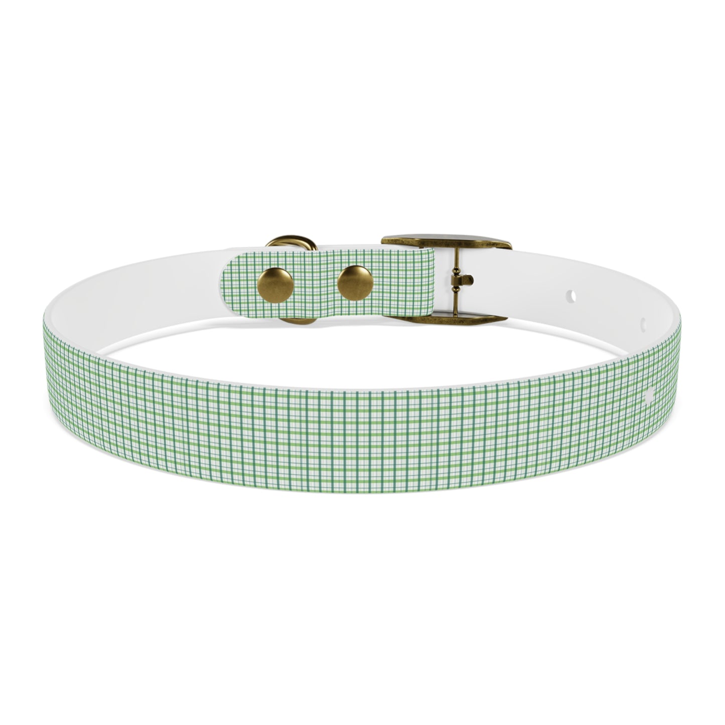 Green Plaid Dog Collar