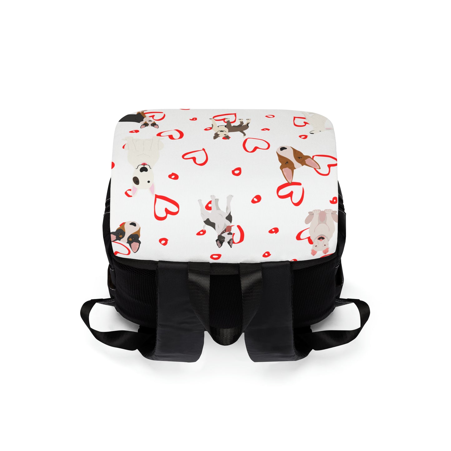 Bull Terrier Hearts Unisex Casual Shoulder Backpack
