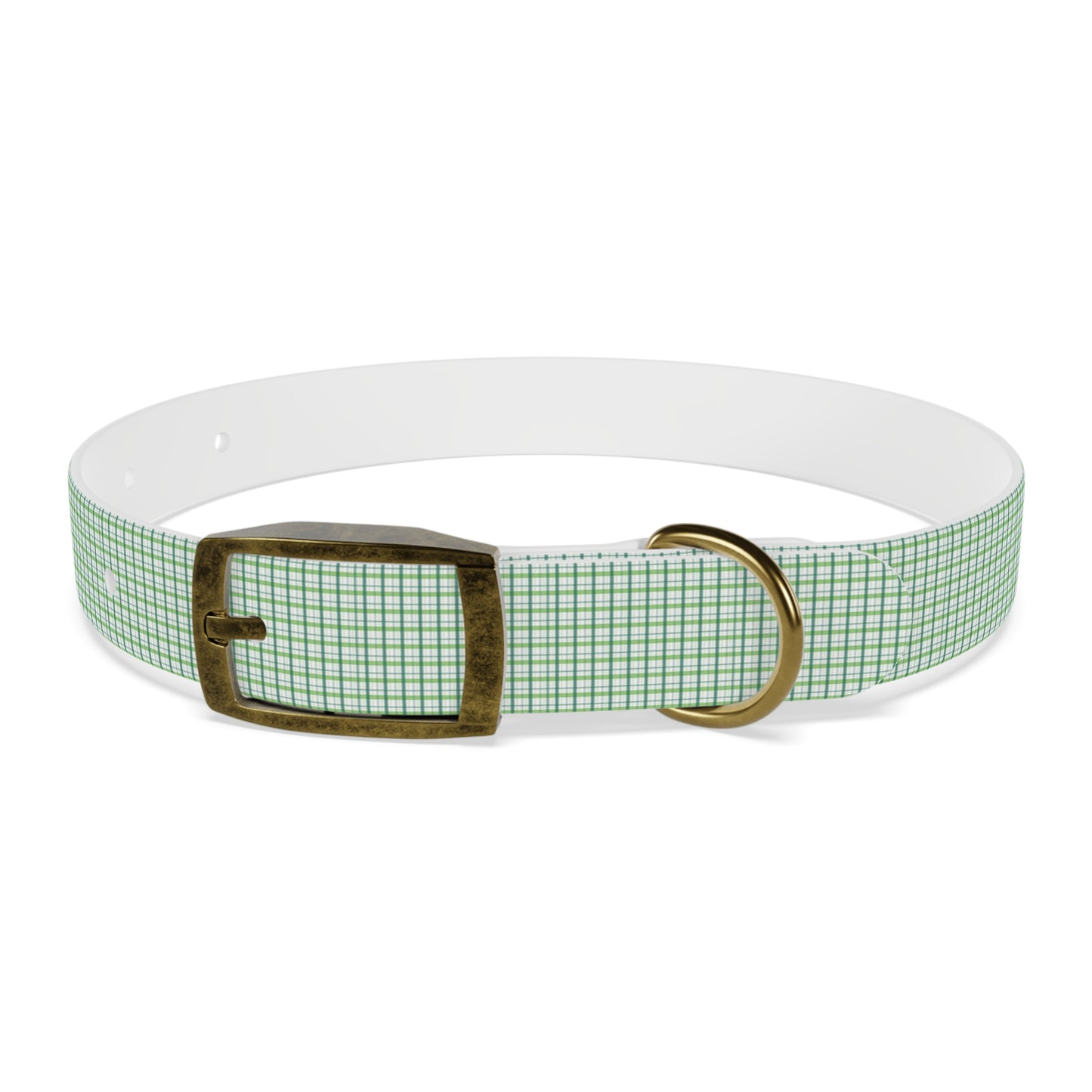 Green Plaid Dog Collar