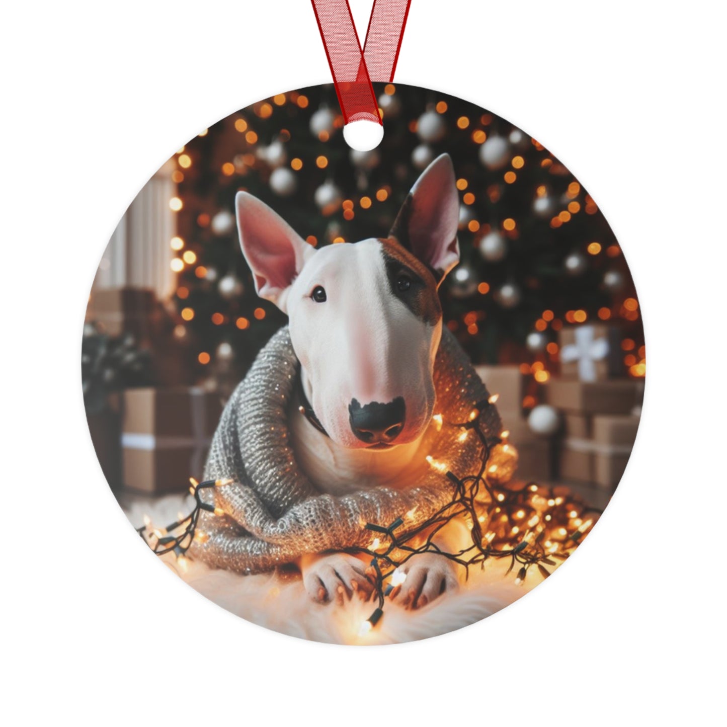 Eyepatch Bull Terrier Metal Ornaments