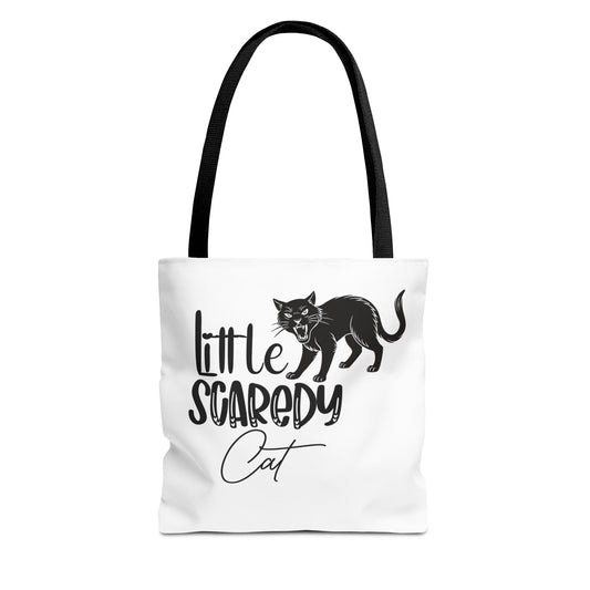 Scaredy Cat Tote Bag - Purrfect for Cat Lovers, Cute Gift for Halloween, Daily Use, Eco-Friendly, Pet Accessory, Funny Cat Humor