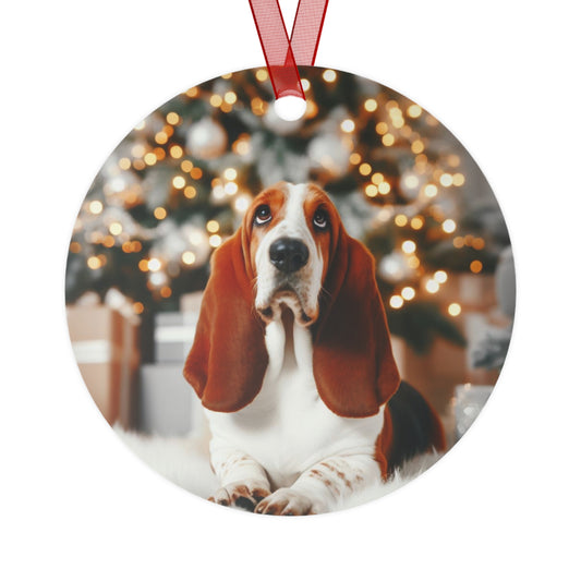 Basset Hound #2 Metal Ornaments