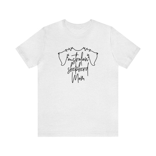 Australian Shepherd Mom Outline Jersey Short Sleeve Tee
