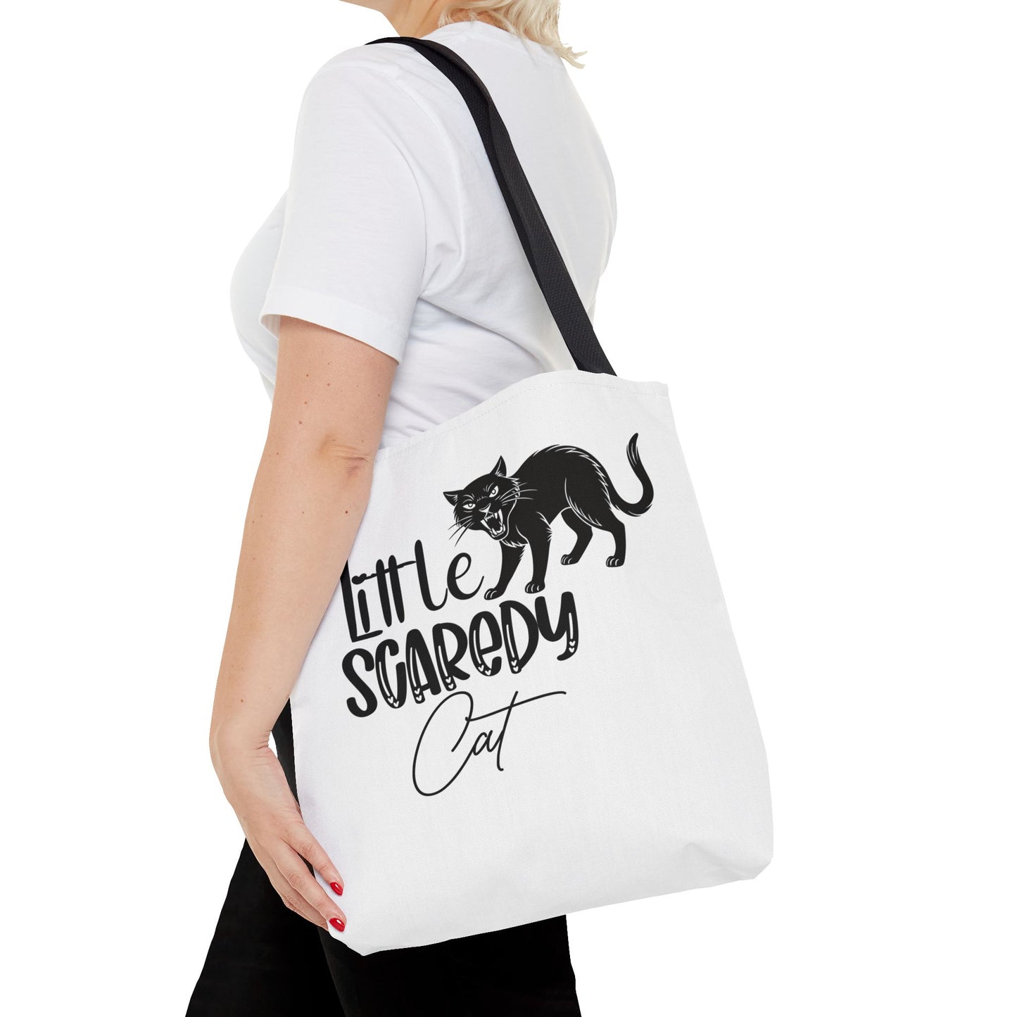 Scaredy Cat Tote Bag - Purrfect for Cat Lovers, Cute Gift for Halloween, Daily Use, Eco-Friendly, Pet Accessory, Funny Cat Humor