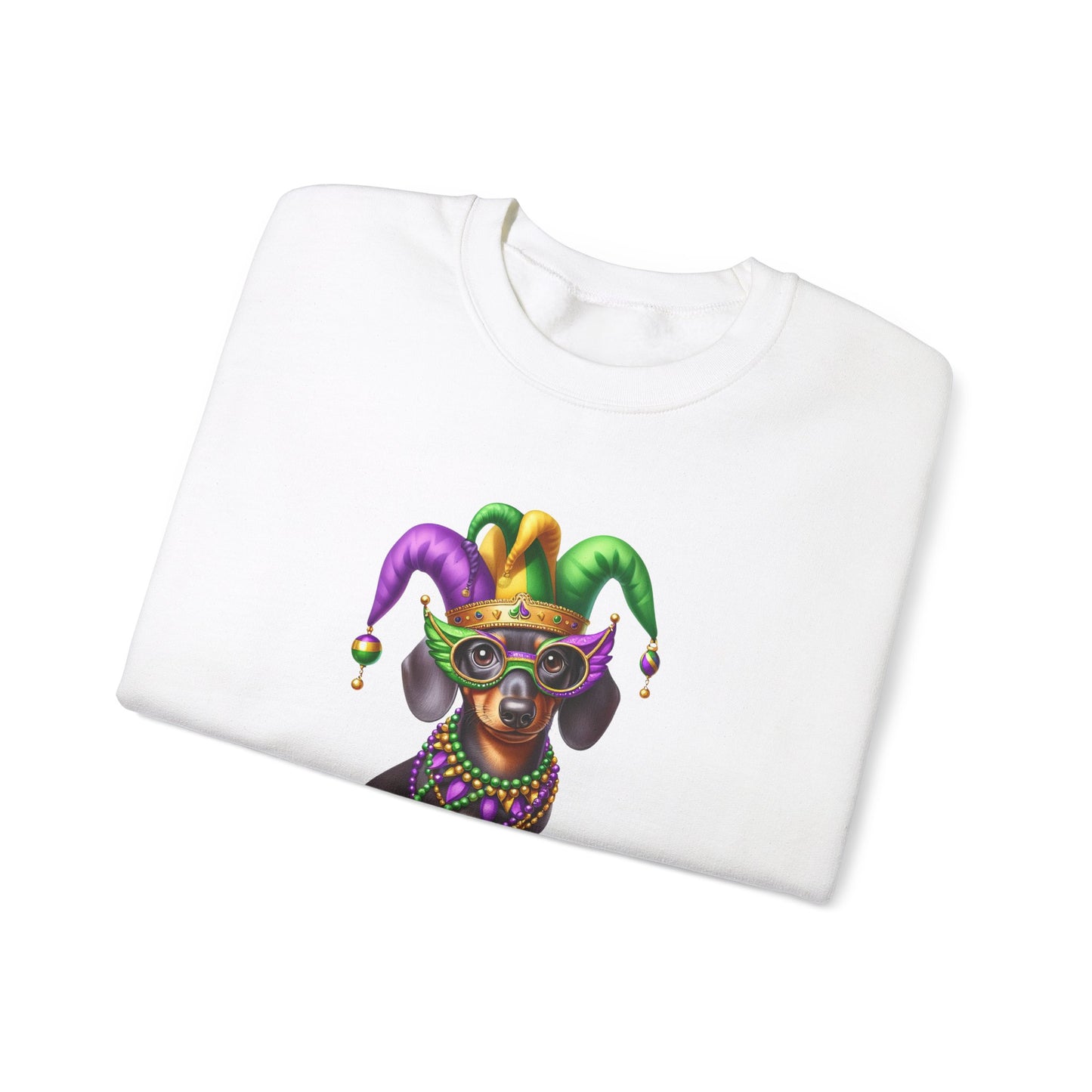 Dachshund Mardi Gras Unisex Heavy Blend™ Crewneck Sweatshirt