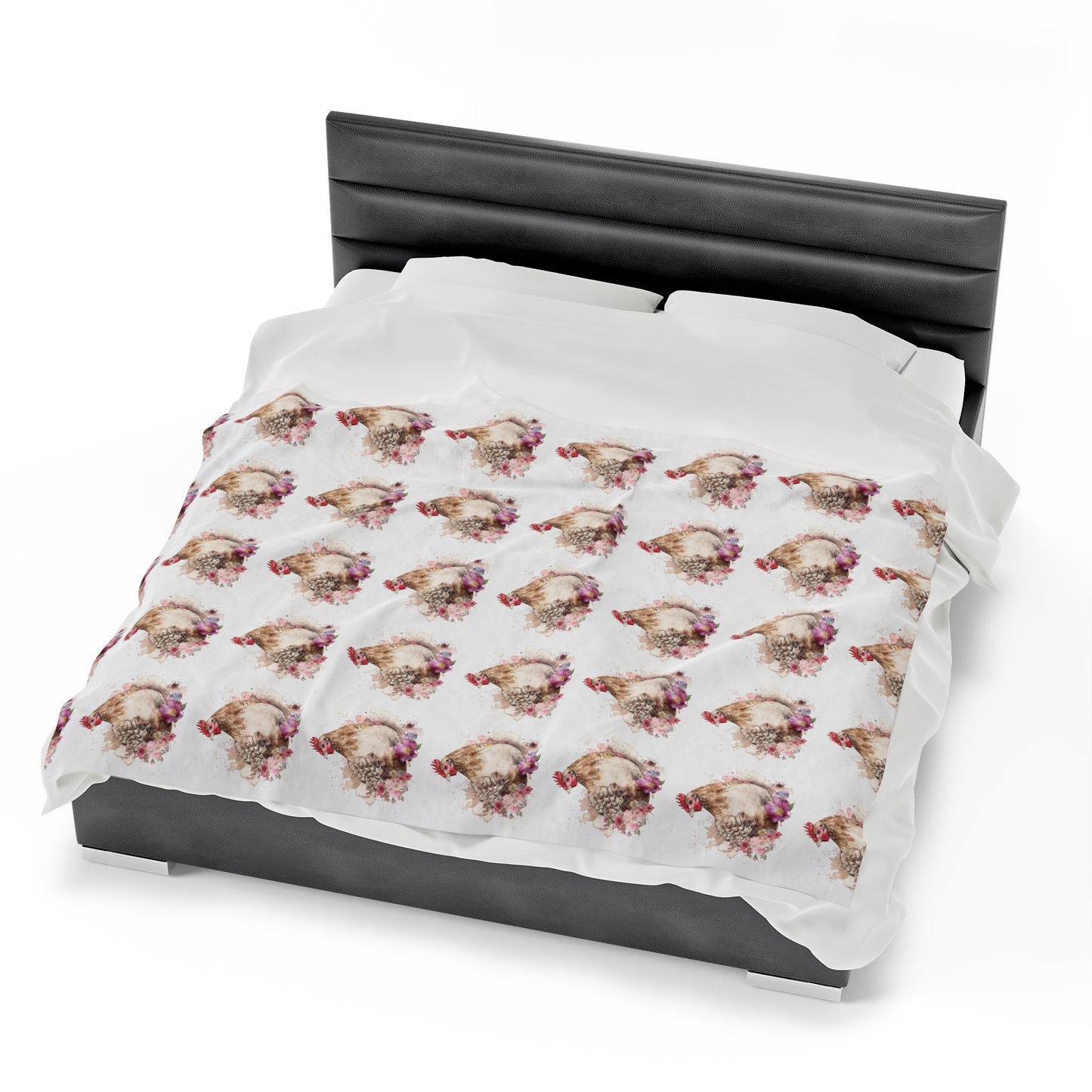 Velveteen Plush Chicken Watercolor Blanket