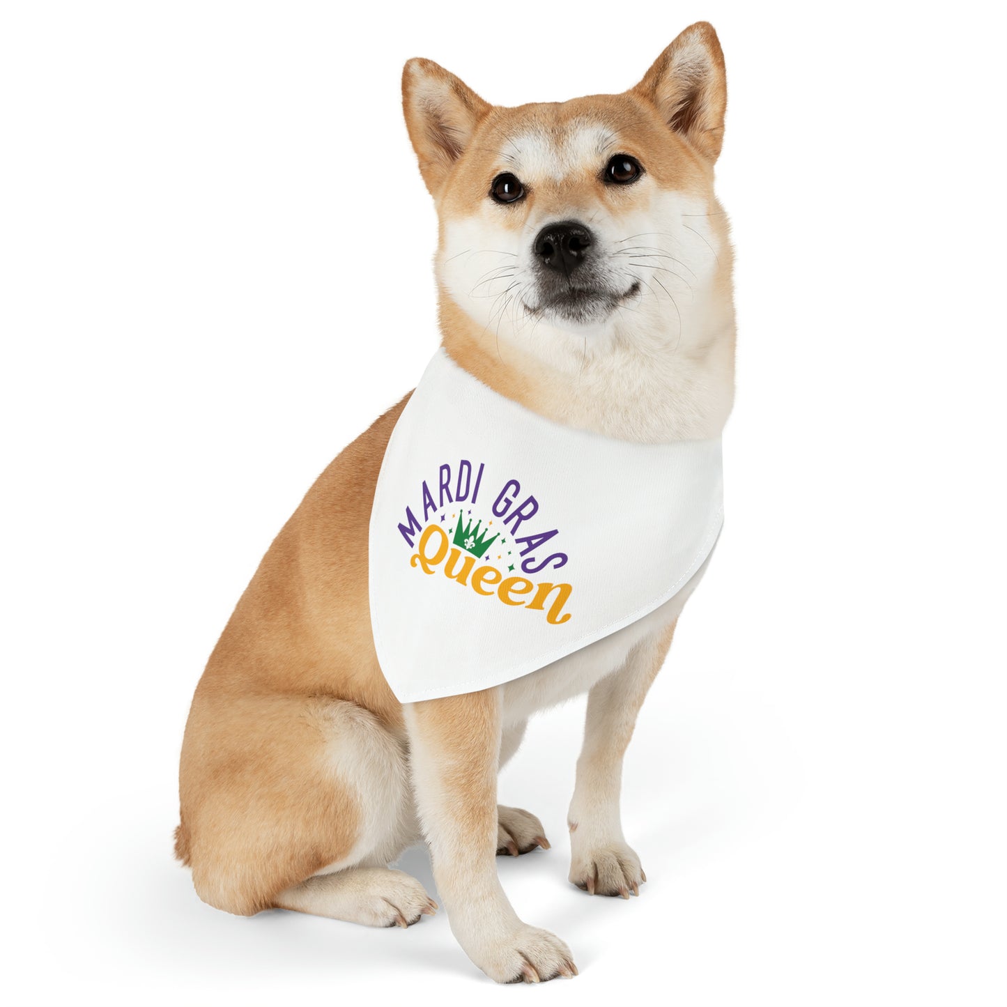 Mardi Gras Queen Pet Bandana Collar