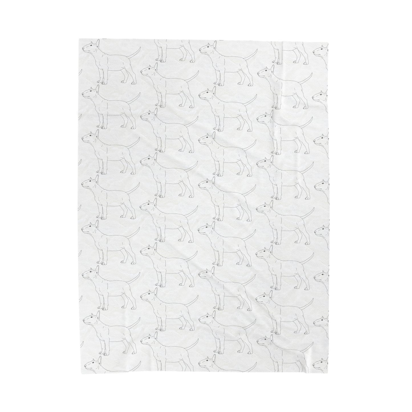Velveteen Plush Bull Terrier Sketch Blanket