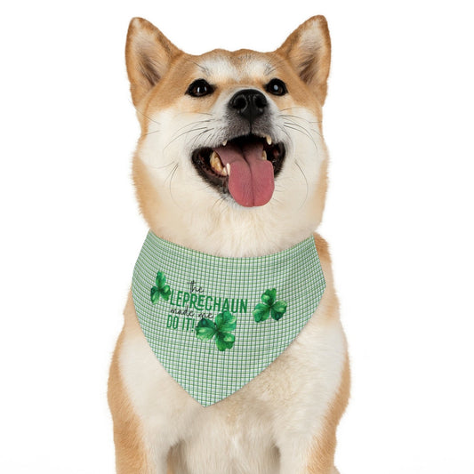 Green Plaid Pet Bandana Collar