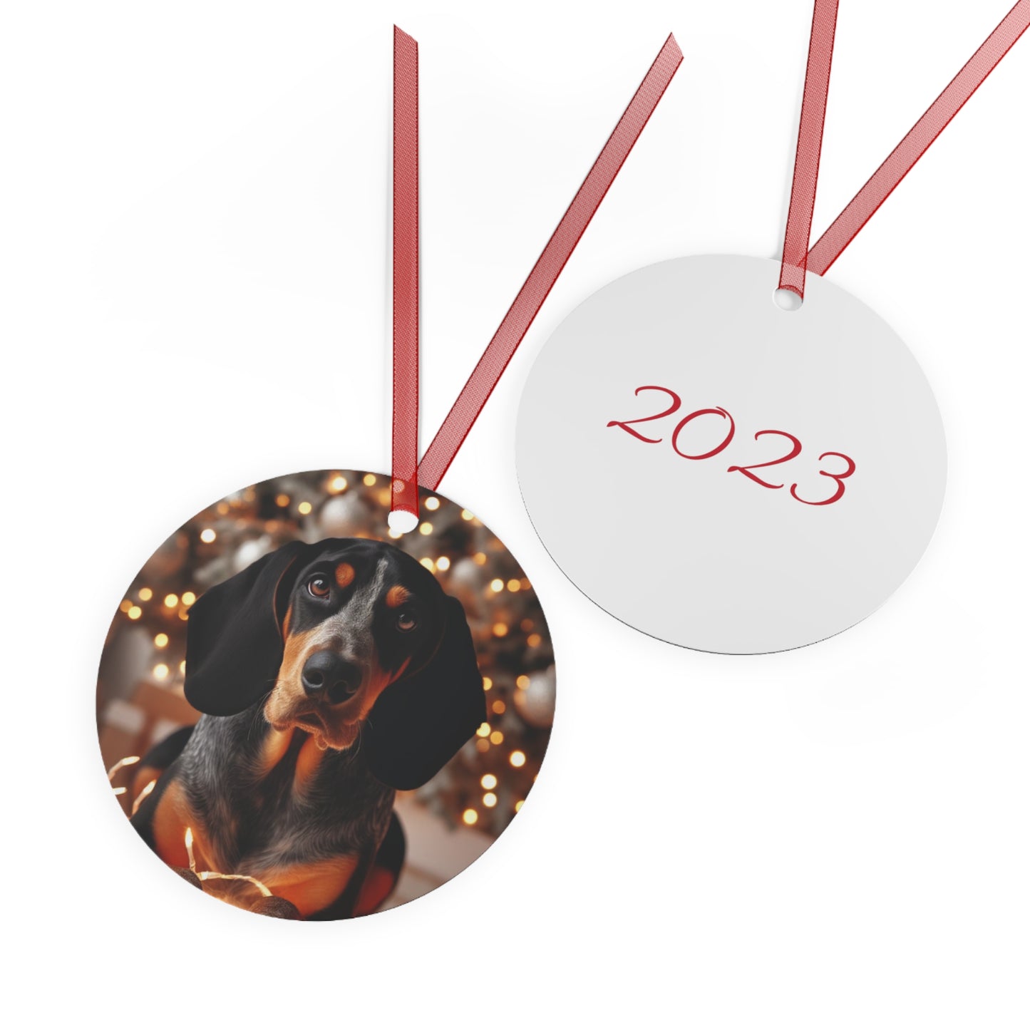 Blue Tick Coonhound Metal Ornaments