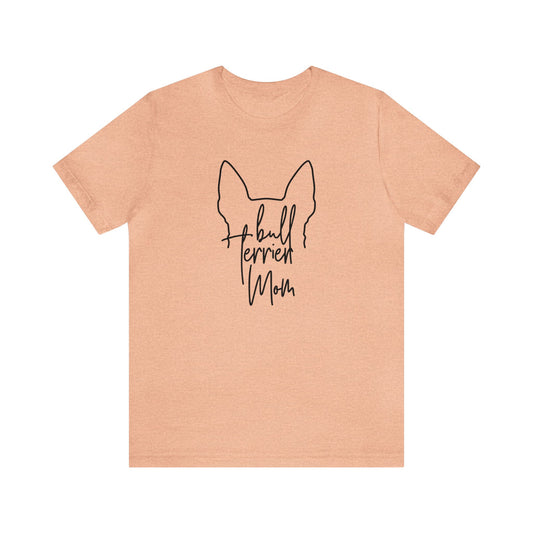 Bull Terrier Mom Outline Unisex Jersey Short Sleeve Tee