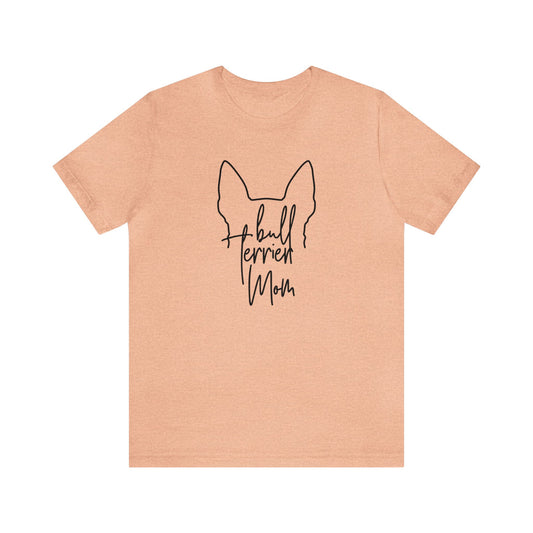 Bull Terrier Mom Outline Unisex Jersey Short Sleeve Tee