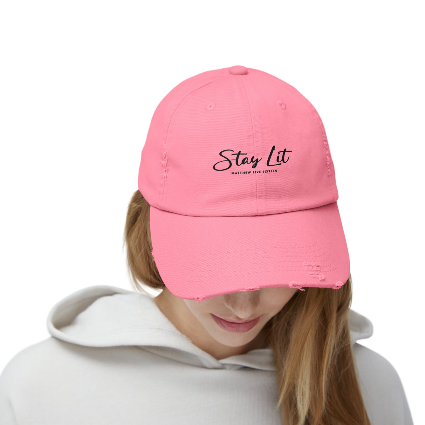 Stay Lit Unisex Distressed Cap