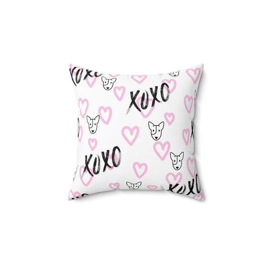 Bull Terrier XOXO Spun Polyester Square Pillow