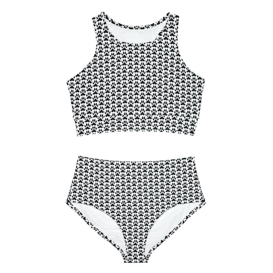 Sporty Paw Print Bikini Set