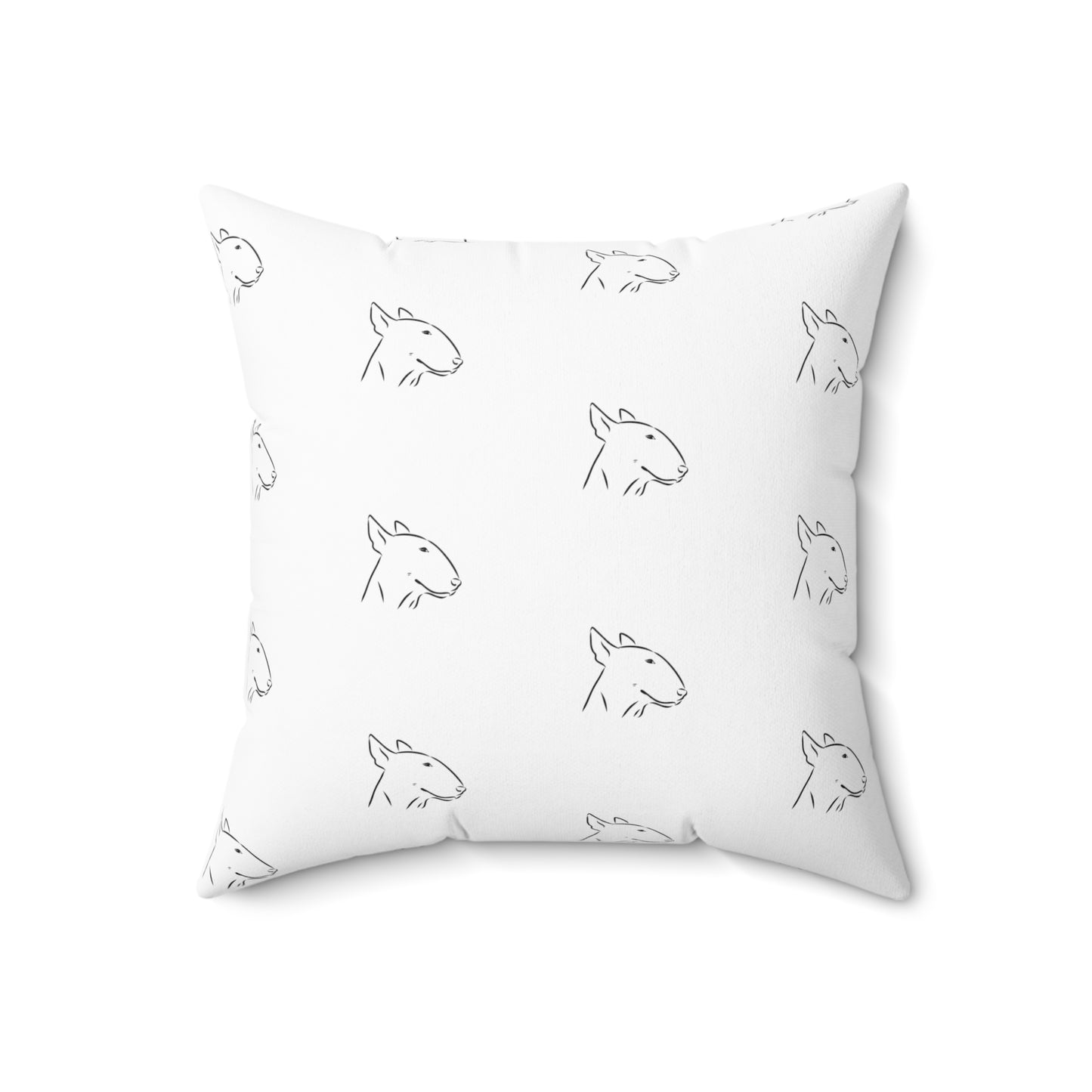 Side Eye Bull Terrier Spun Polyester Square Pillow