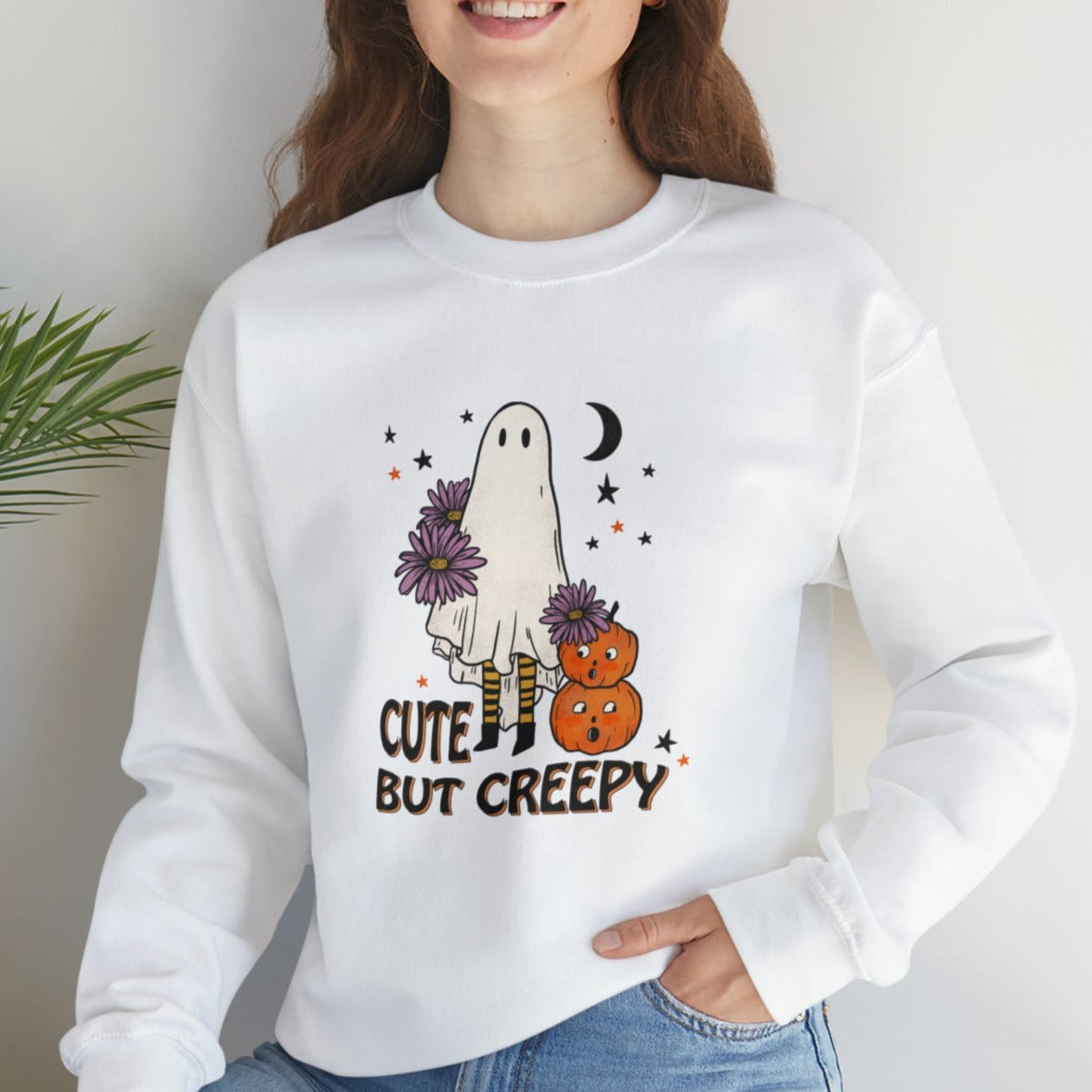 Unisex Heavy Blend™ Crewneck Halloween Ghost Sweatshirt