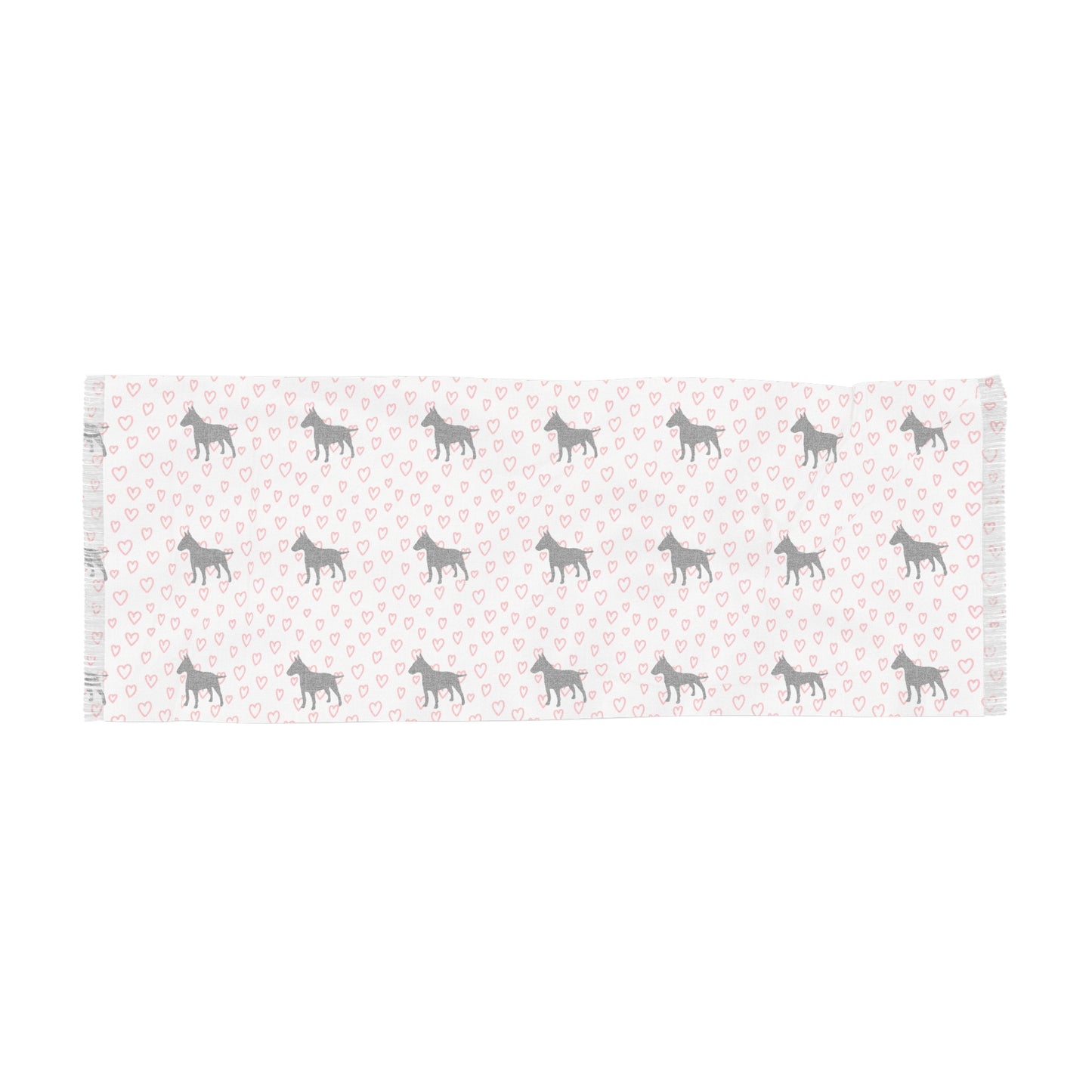 Light Bull Terrier Hearts Scarf