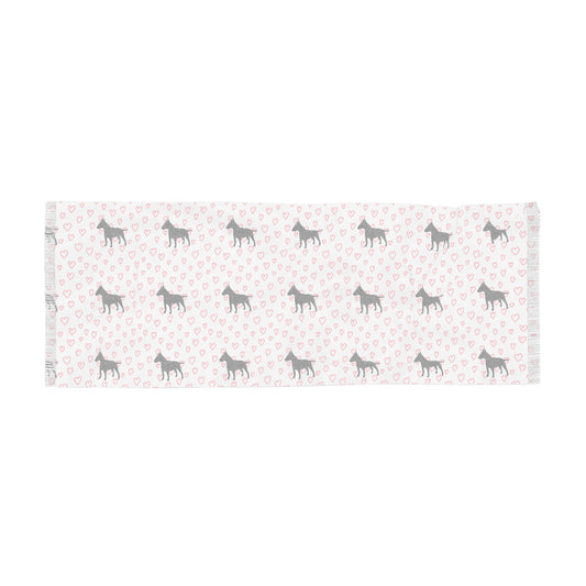 Light Bull Terrier Hearts Scarf