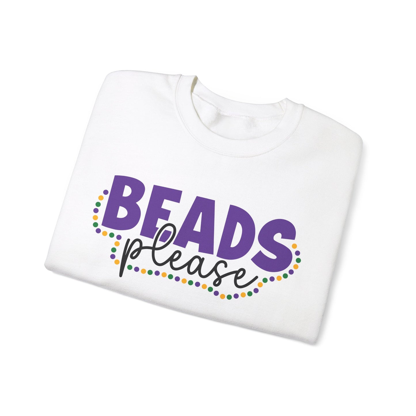 Beads Please, Mardi Gras Unisex Heavy Blend™ Crewneck Sweatshirt