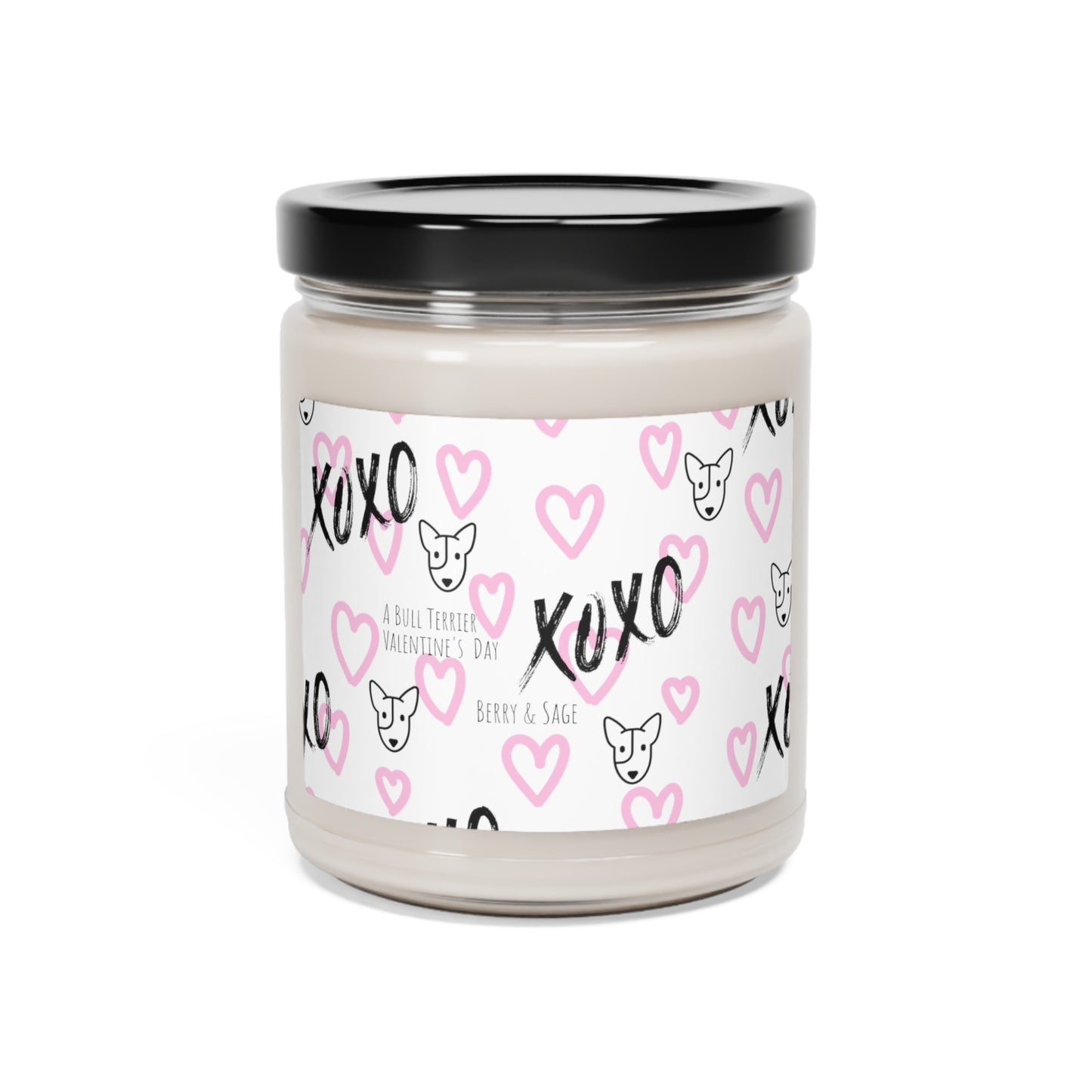 A Bull Terrier's Valentine's Day Scented Soy Candle, 9oz