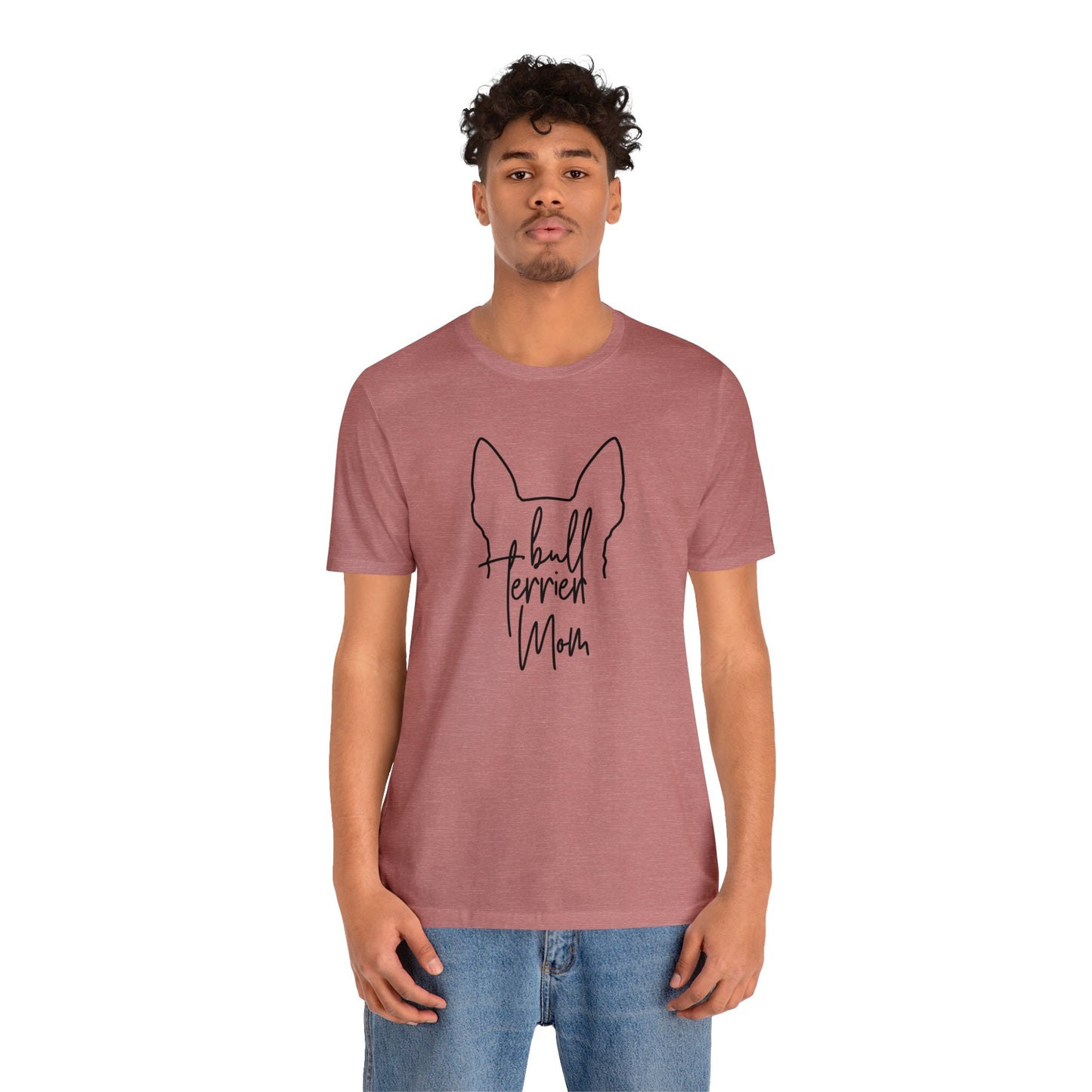 Bull Terrier Mom Outline Unisex Jersey Short Sleeve Tee