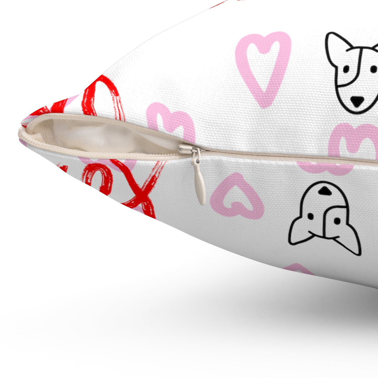 Bull Terrier XOXO Spun Polyester Square Pillow