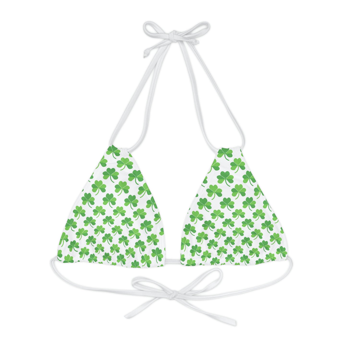Shamrock Strappy Triangle Bikini Top (AOP)