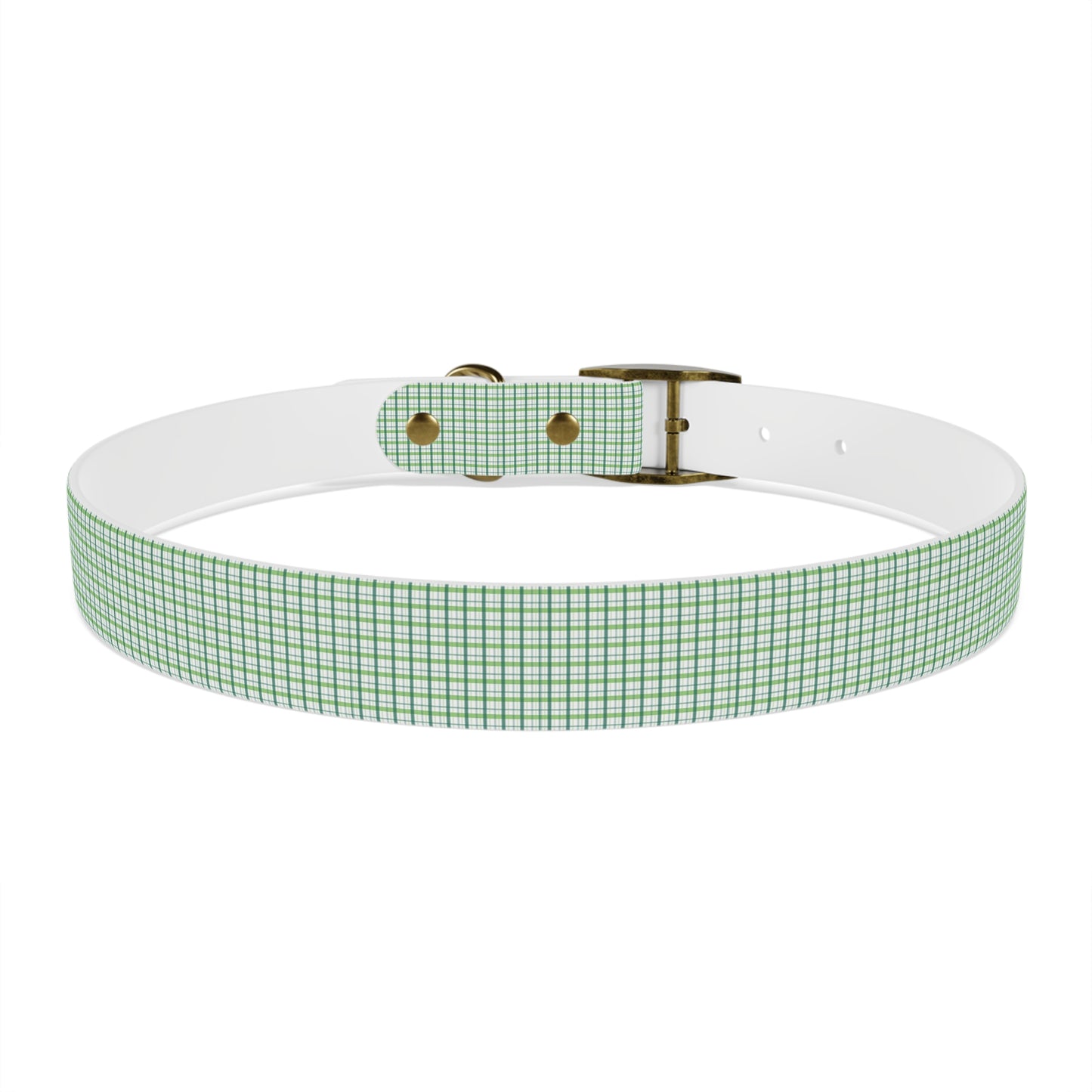 Green Plaid Dog Collar