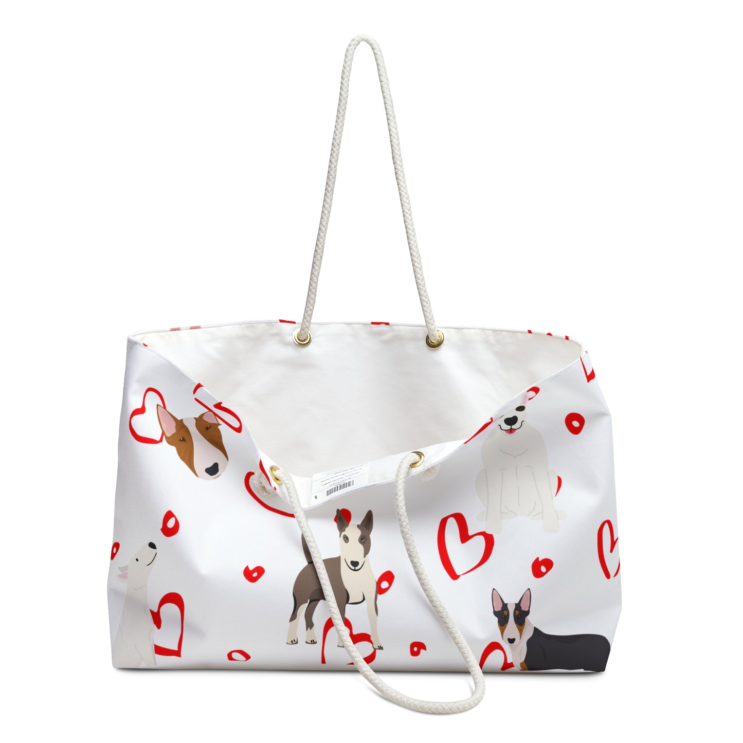 Bull Terrier Hearts Weekender Bag