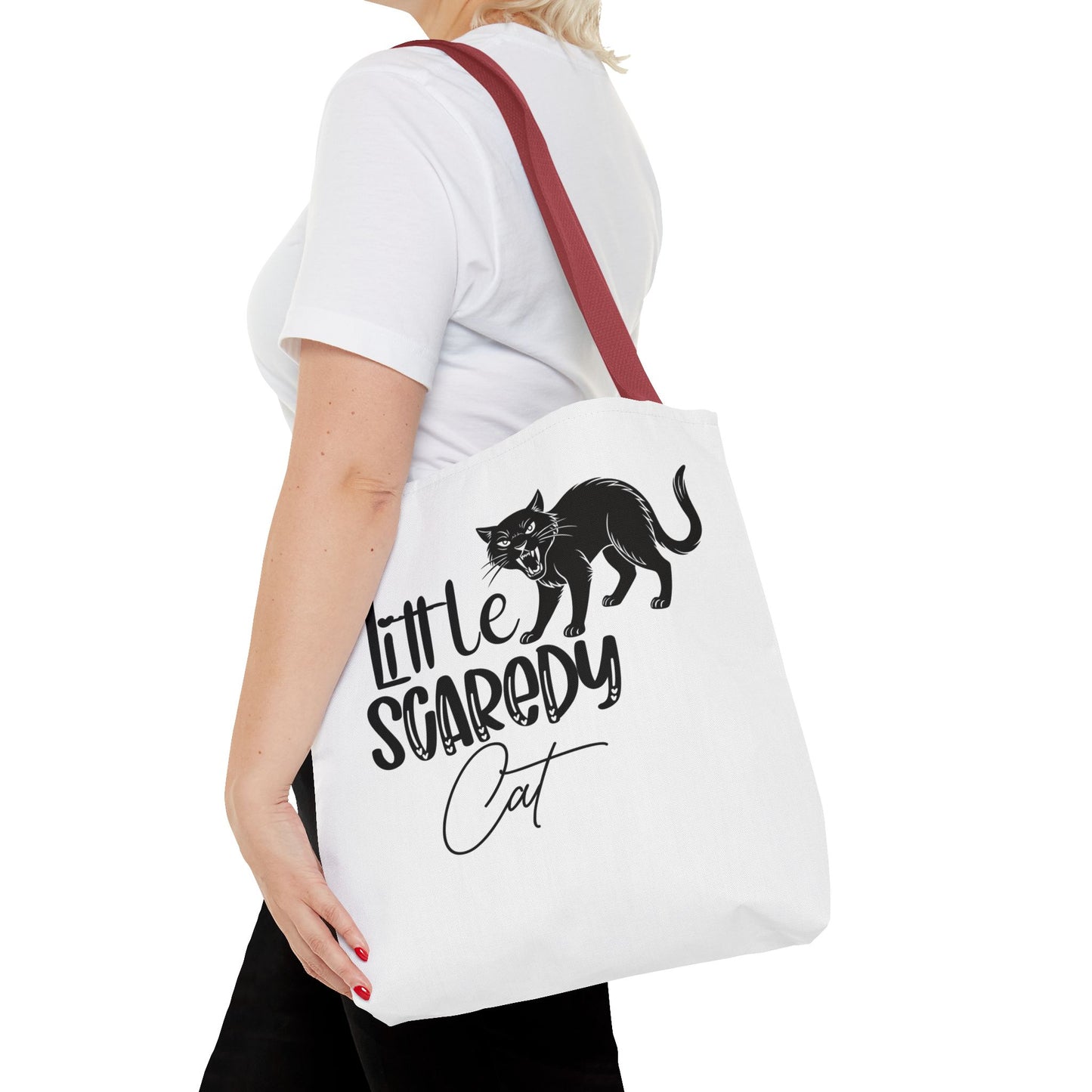 Scaredy Cat Tote Bag - Purrfect for Cat Lovers, Cute Gift for Halloween, Daily Use, Eco-Friendly, Pet Accessory, Funny Cat Humor