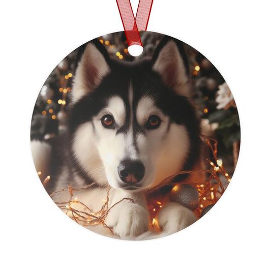 Husky Metal Ornaments