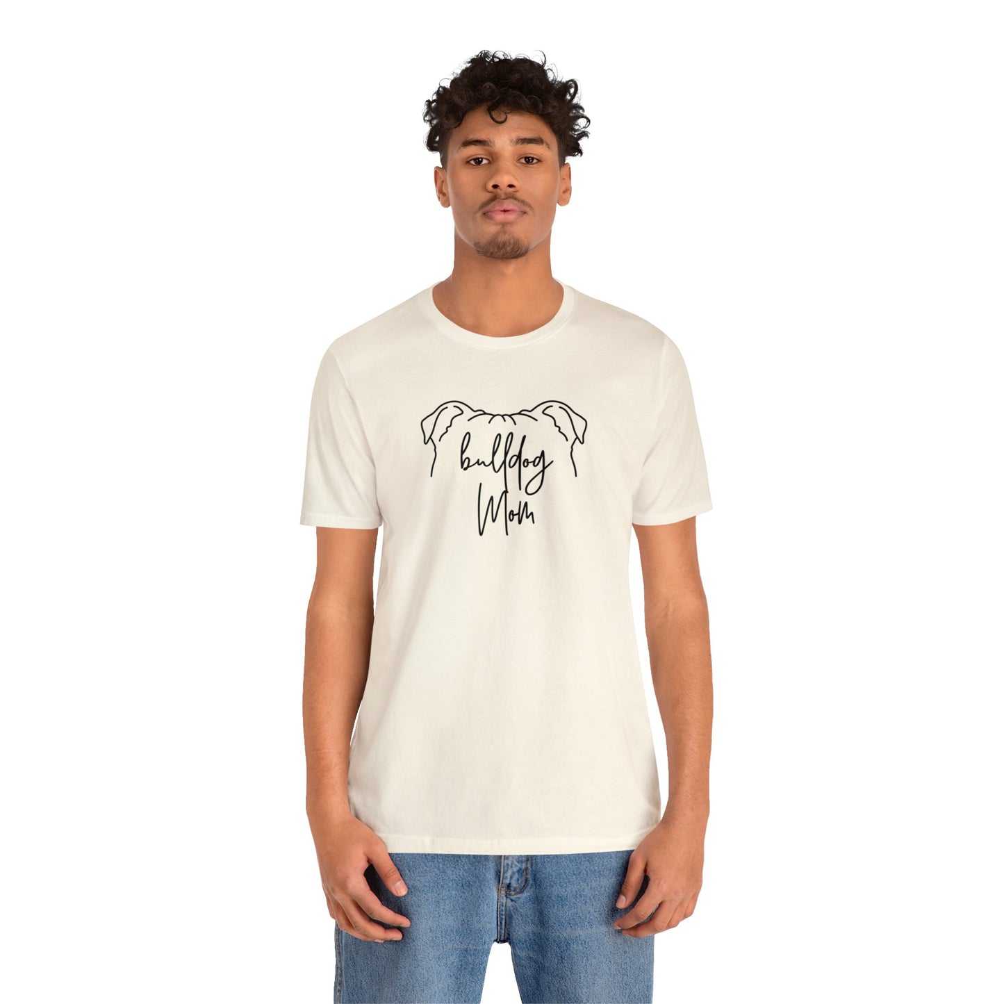 Bulldog Mom Outline Unisex Jersey Short Sleeve Tee