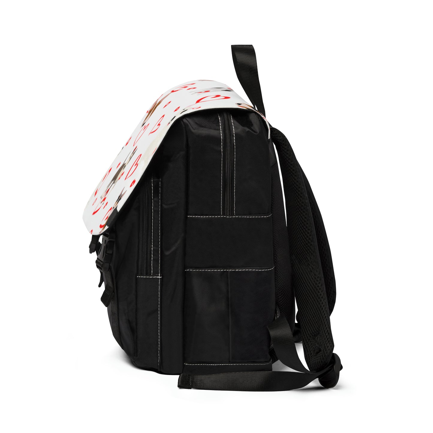 Bull Terrier Hearts Unisex Casual Shoulder Backpack