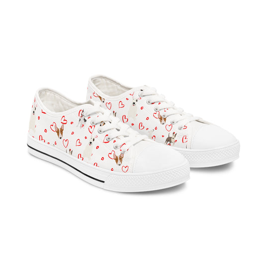 Bull Terrier Hearts Women's Low Top Sneakers