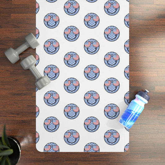 Happy Patriotic Rubber Yoga Mat