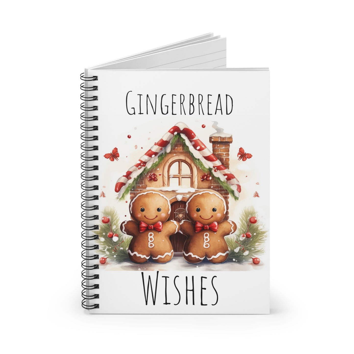 Gingerbread Wishes Spiral Notebook - Ruled Line