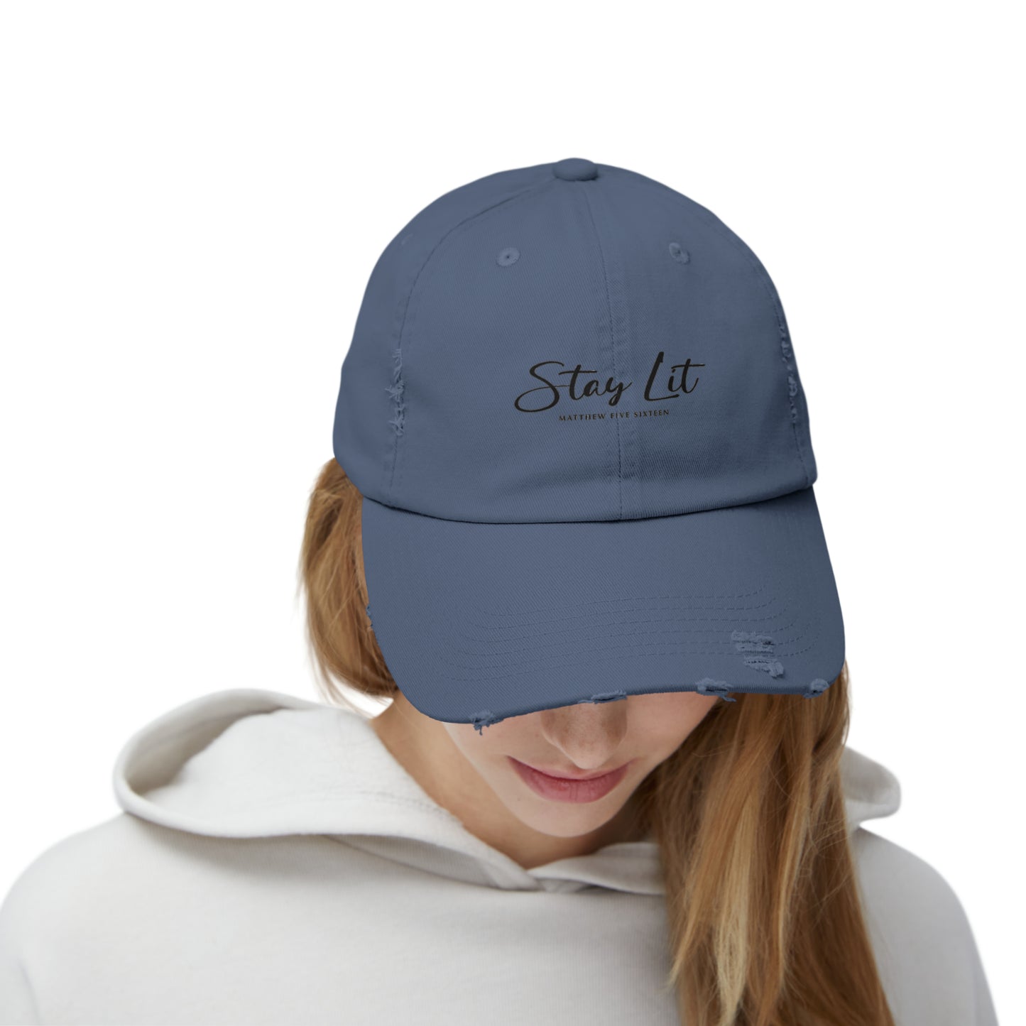Stay Lit Unisex Distressed Cap